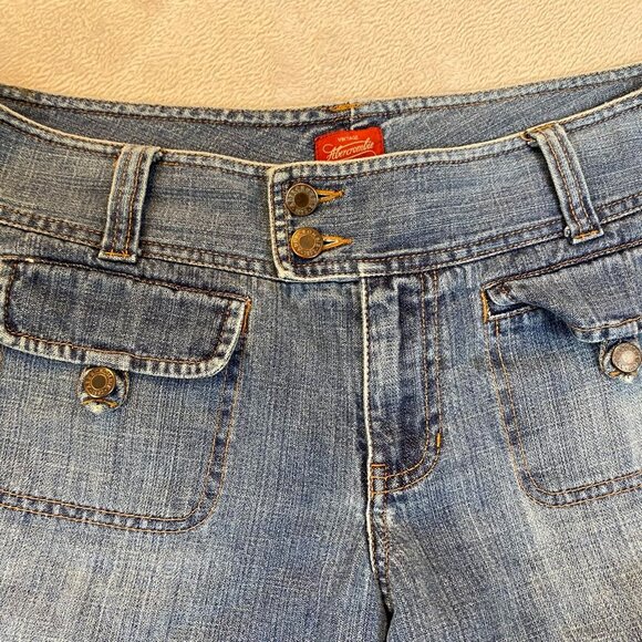 Abercrombie Womens Flared Jeans Size 12 Frayed Hem 100% Cotton Denim - Picture 8 of 11